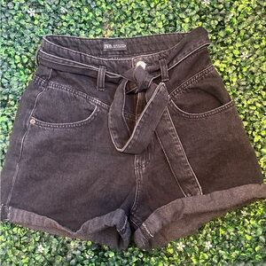 Zara High Waisted Shorts with belt